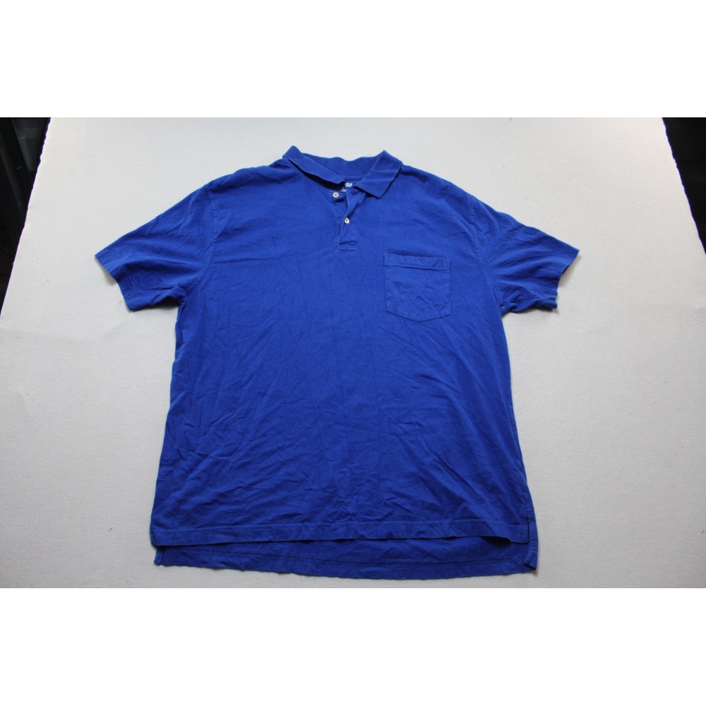 St. John's Bay Polo Shirt Mens Extra Large Blue Excellent Short Sleeve Pocket